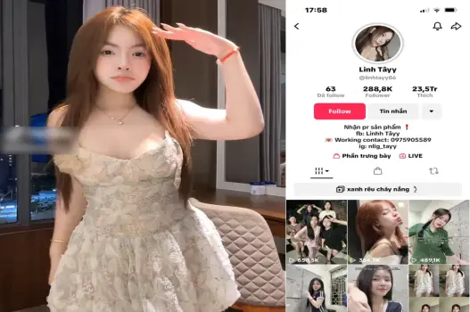 Ảnh thumbnail video Lộ clip sex em tiktoker Linh Tây